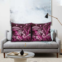 Maori Romantic Valentine Pillow Cover The Hongi Kiss Pink Galaxy DT05 - Polynesian Pride