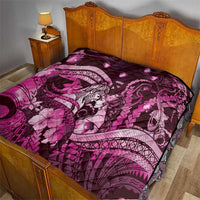 Maori Romantic Valentine Quilt The Hongi Kiss Pink Galaxy DT05 - Polynesian Pride
