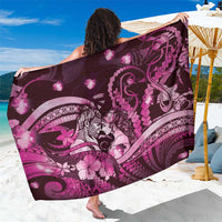 Maori Romantic Valentine Sarong The Hongi Kiss Pink Galaxy DT05 One Size 44 x 66 inches Pink - Polynesian Pride