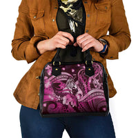Maori Romantic Valentine Shoulder Handbag The Hongi Kiss Pink Galaxy DT05 - Polynesian Pride