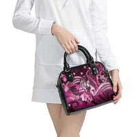 Maori Romantic Valentine Shoulder Handbag The Hongi Kiss Pink Galaxy DT05 - Polynesian Pride