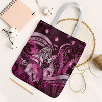 Maori Romantic Valentine Tote Bag The Hongi Kiss Pink Galaxy DT05 White Strap One Size Pink - Polynesian Pride