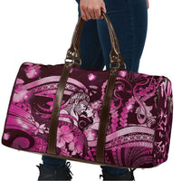 Maori Romantic Valentine Travel Bag The Hongi Kiss Pink Galaxy
