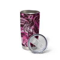 Personalised Maori Romantic Valentine Tumbler Cup The Hongi Kiss Pink Galaxy DT05 - Polynesian Pride
