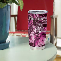Personalised Maori Romantic Valentine Tumbler Cup The Hongi Kiss Pink Galaxy DT05 - Polynesian Pride
