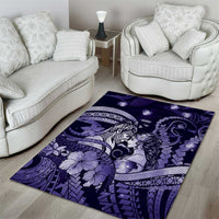 Maori Romantic Valentine Area Rug The Hongi Kiss Purple Galaxy DT05 - Polynesian Pride