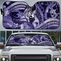 Maori Romantic Valentine Auto Sun Shade The Hongi Kiss Purple Galaxy DT05 Purple - Polynesian Pride