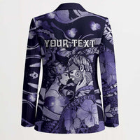 Personalised Maori Romantic Valentine Blazer The Hongi Kiss Purple Galaxy DT05 - Polynesian Pride