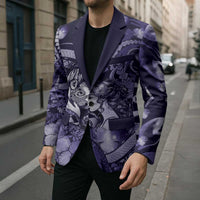 Personalised Maori Romantic Valentine Blazer The Hongi Kiss Purple Galaxy DT05 - Polynesian Pride