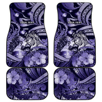 Personalised Maori Romantic Valentine Car Mats The Hongi Kiss Purple Galaxy DT05 - Polynesian Pride