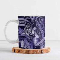 Personalised Maori Romantic Valentine Ceramic Mug The Hongi Kiss Purple Galaxy DT05 Purple - Polynesian Pride
