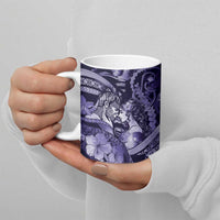 Personalised Maori Romantic Valentine Ceramic Mug The Hongi Kiss Purple Galaxy DT05 - Polynesian Pride