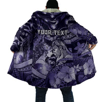 Personalised Maori Romantic Valentine Cloak The Hongi Kiss Purple Galaxy DT05 - Polynesian Pride
