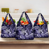 Maori Romantic Valentine Grocery Bag The Hongi Kiss Purple Galaxy DT05 3-pack One Size Purple - Polynesian Pride