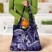 Maori Romantic Valentine Grocery Bag The Hongi Kiss Purple Galaxy DT05 - Polynesian Pride