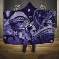 Maori Romantic Valentine Hooded Blanket The Hongi Kiss Purple Galaxy DT05 - Polynesian Pride