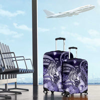 Maori Romantic Valentine Luggage Cover The Hongi Kiss Purple Galaxy DT05 - Polynesian Pride
