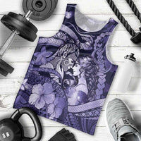 Personalised Maori Romantic Valentine Men Tank Top The Hongi Kiss Purple Galaxy DT05 - Polynesian Pride