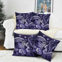 Maori Romantic Valentine Pillow Cover The Hongi Kiss Purple Galaxy DT05 - Polynesian Pride