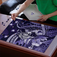 Maori Romantic Valentine Puzzle The Hongi Kiss Purple Galaxy DT05 - Polynesian Pride