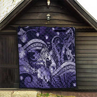 Maori Romantic Valentine Quilt The Hongi Kiss Purple Galaxy DT05 - Polynesian Pride