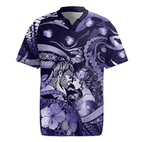Personalised Maori Romantic Valentine Rugby Jersey The Hongi Kiss Purple Galaxy DT05 Purple - Polynesian Pride