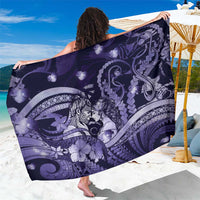Maori Romantic Valentine Sarong The Hongi Kiss Purple Galaxy DT05 One Size 44 x 66 inches Purple - Polynesian Pride