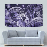 Maori Romantic Valentine Tapestry The Hongi Kiss Purple Galaxy DT05 - Polynesian Pride