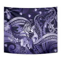 Maori Romantic Valentine Tapestry The Hongi Kiss Purple Galaxy DT05 - Polynesian Pride