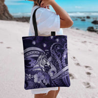 Maori Romantic Valentine Tote Bag The Hongi Kiss Purple Galaxy DT05 - Polynesian Pride