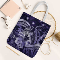 Maori Romantic Valentine Tote Bag The Hongi Kiss Purple Galaxy DT05 White Strap One Size Purple - Polynesian Pride