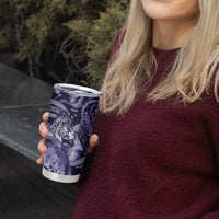 Personalised Maori Romantic Valentine Tumbler Cup The Hongi Kiss Purple Galaxy DT05 - Polynesian Pride