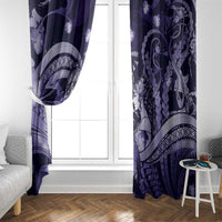 Maori Romantic Valentine Window Curtain The Hongi Kiss Purple Galaxy DT05 - Polynesian Pride
