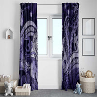 Maori Romantic Valentine Window Curtain The Hongi Kiss Purple Galaxy DT05 - Polynesian Pride