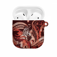 Maori Romantic Valentine AirPods Case The Hongi Kiss Red Galaxy DT05 Red - Polynesian Pride