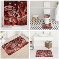 Maori Romantic Valentine Bathroom Set The Hongi Kiss Red Galaxy DT05 - Polynesian Pride