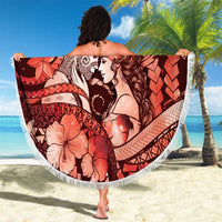 Maori Romantic Valentine Beach Blanket The Hongi Kiss Red Galaxy DT05 - Polynesian Pride