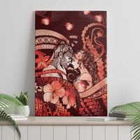 Maori Romantic Valentine Canvas Wall Art The Hongi Kiss Red Galaxy DT05 - Polynesian Pride