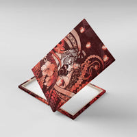 Maori Romantic Valentine Canvas Wall Art The Hongi Kiss Red Galaxy DT05 With Frame Red - Polynesian Pride