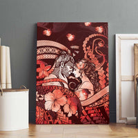 Maori Romantic Valentine Canvas Wall Art The Hongi Kiss Red Galaxy DT05 - Polynesian Pride