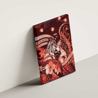 Maori Romantic Valentine Canvas Wall Art The Hongi Kiss Red Galaxy DT05 - Polynesian Pride