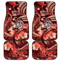 Personalised Maori Romantic Valentine Car Mats The Hongi Kiss Red Galaxy DT05 - Polynesian Pride
