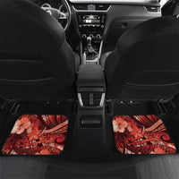 Personalised Maori Romantic Valentine Car Mats The Hongi Kiss Red Galaxy DT05 Set 2pcs - Back Red - Polynesian Pride
