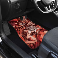 Personalised Maori Romantic Valentine Car Mats The Hongi Kiss Red Galaxy DT05 - Polynesian Pride