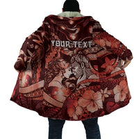 Personalised Maori Romantic Valentine Cloak The Hongi Kiss Red Galaxy DT05 - Polynesian Pride