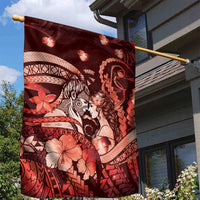 Maori Romantic Valentine Garden Flag The Hongi Kiss Red Galaxy DT05 - Polynesian Pride