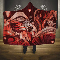 Maori Romantic Valentine Hooded Blanket The Hongi Kiss Red Galaxy DT05 - Polynesian Pride