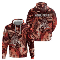 Personalised Maori Romantic Valentine Hoodie The Hongi Kiss Red Galaxy DT05 - Polynesian Pride