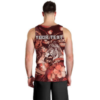 Personalised Maori Romantic Valentine Men Tank Top The Hongi Kiss Red Galaxy DT05 - Polynesian Pride