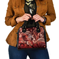 Maori Romantic Valentine Shoulder Handbag The Hongi Kiss Red Galaxy DT05 - Polynesian Pride